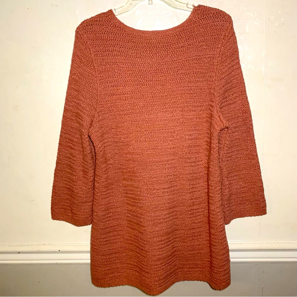 J.Jill Crochet Knit Pullover Sweater Mauve Size Large NWOT